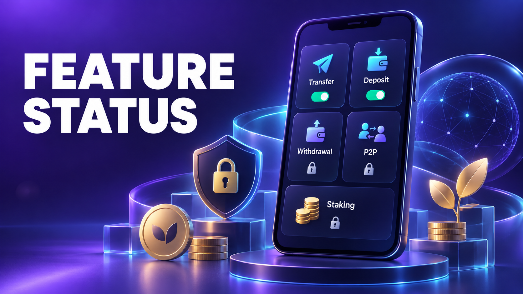 Finora Transfer, Deposit, Withdrawal, P2P and Staking: Status-Gated Workflow